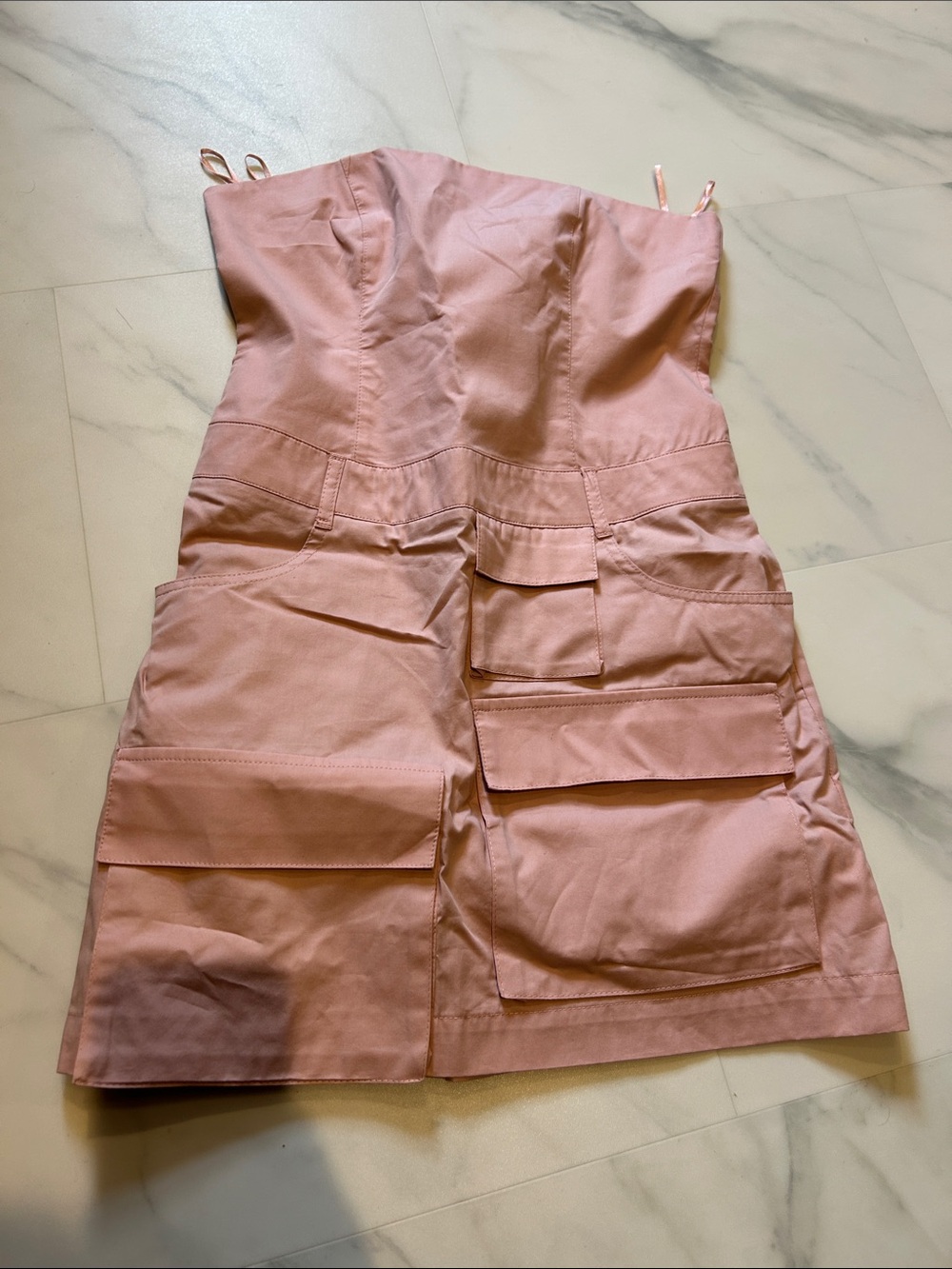 Zara Pink Mini Dress with Utility Pockets